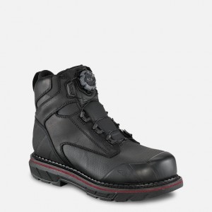 Red Wing 6-inch Waterproof BOA® Safety Toe Boot Black | 68TWZCBDM