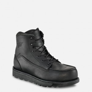 Red Wing 6-inch Waterproof Safety Toe Boot Black | 76XNZKBOS