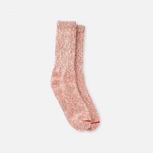 Red Wing Cotton Blend Ragg Crew Socks in Rust/White Cotton Blend | 91ABHFGDS