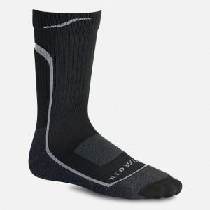 Red Wing Merino Wool Blend 3/4 Crew sock in Black & Gray | 78UFVADTP