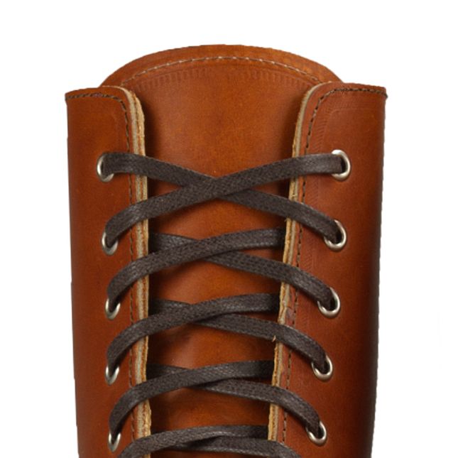 Red Wing 48-inch Flat Waxed Lace in Brown Waxed Cotton | 90TKQIVMJ