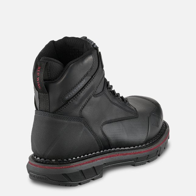 Red Wing 6-inch Waterproof BOA® Safety Toe Boot Black | 68TWZCBDM