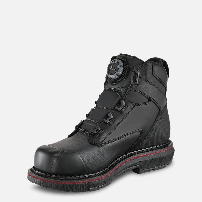 Red Wing 6-inch Waterproof BOA® Safety Toe Boot Black | 68TWZCBDM