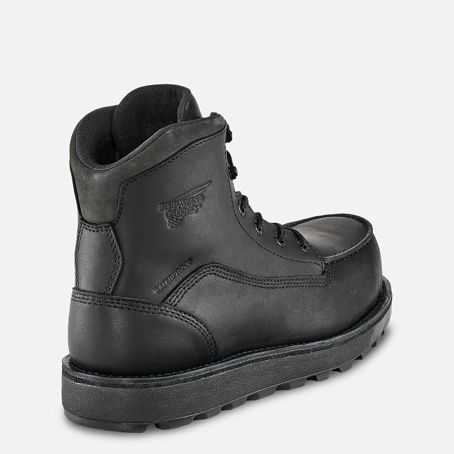 Red Wing 6-inch Waterproof Safety Toe Boot Black | 76XNZKBOS