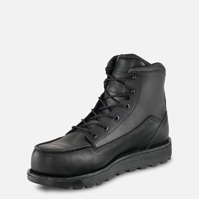 Red Wing 6-inch Waterproof Safety Toe Boot Black | 76XNZKBOS