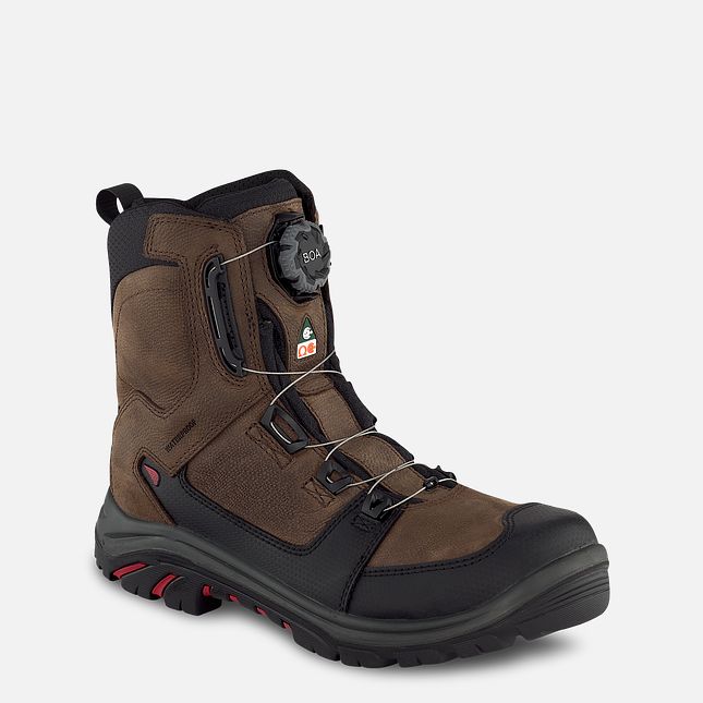 Red Wing 8-inch BOA®, Waterproof, CSA Safety Toe Boot Black-Red | 06XVKWETJ