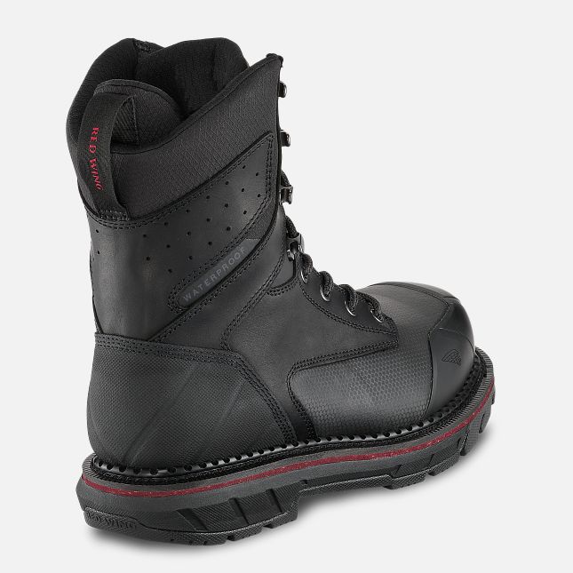 Red Wing 8-inch Waterproof Safety Toe Boot Black | 15XQHTECJ