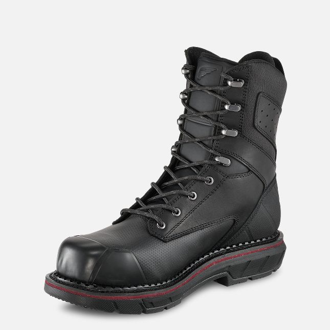 Red Wing 8-inch Waterproof Safety Toe Boot Black | 15XQHTECJ