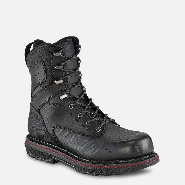 Red Wing 8-inch Waterproof Safety Toe Boot Black | 15XQHTECJ