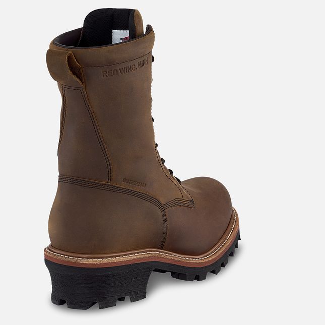 Red Wing 9-inch Insulated, Waterproof Safety Toe Logger Boot Black | 74HAUOZTX