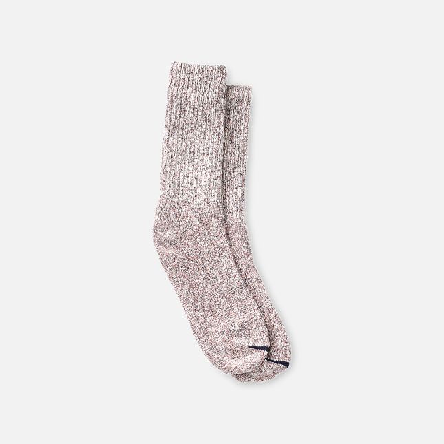 Red Wing Cotton Blend Ragg Crew Socks in Hot Burgundy/Navy/White Cotton Blend | 36JXFNZBU