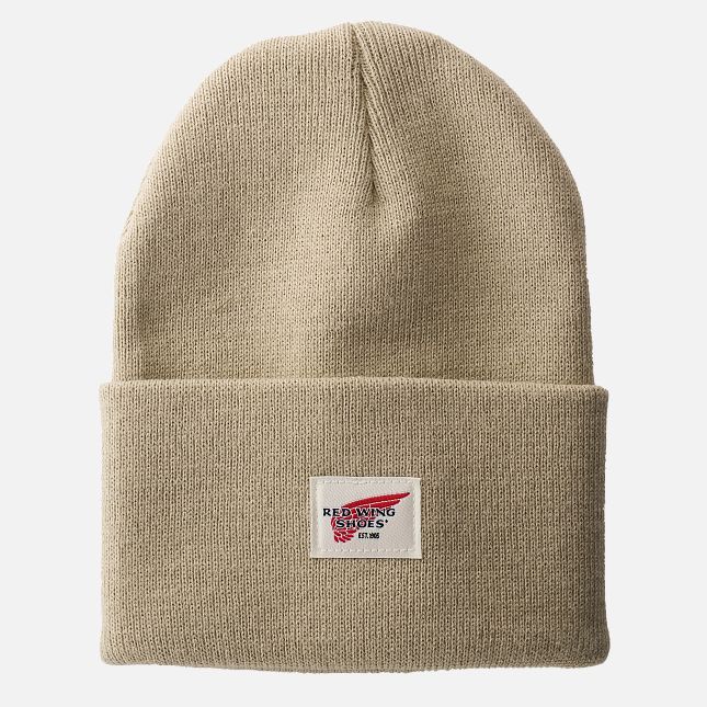 Red Wing Cuffed Beanie Hat in Stone | 03QIGDFRA