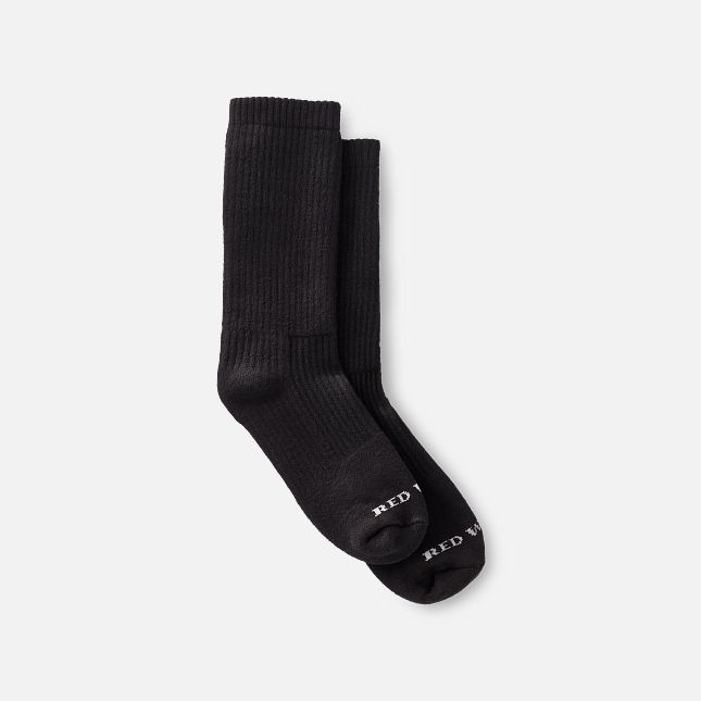 Red Wing Cushion Crew Socks in Black Cotton Blend | 92NXYFMSL