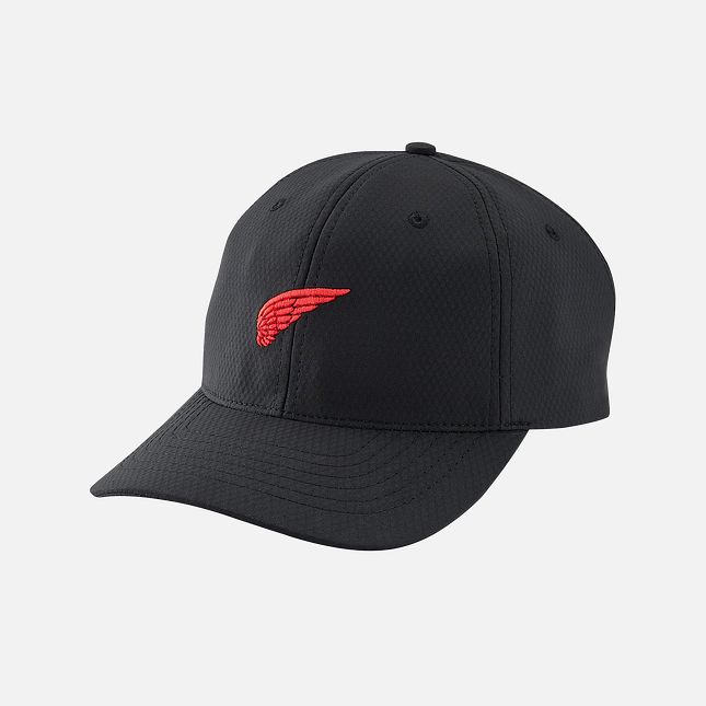 Red Wing Embroidered Wing Performance Ball Cap in Black | 04MWEPGKL