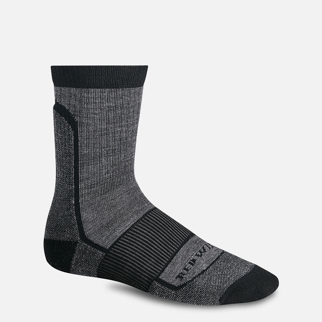 Red Wing Merino Wool Blend Crew Sock in Black | 15MAVCBQD